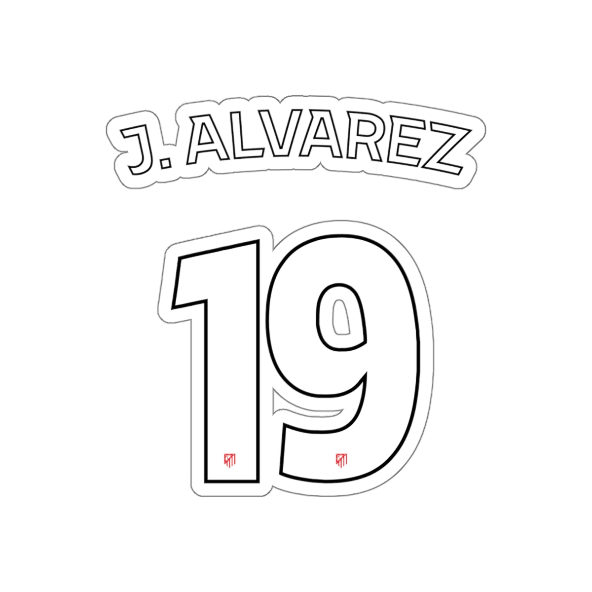 Aleti "J. Alvarez #19" Stickers - Spain Football Club